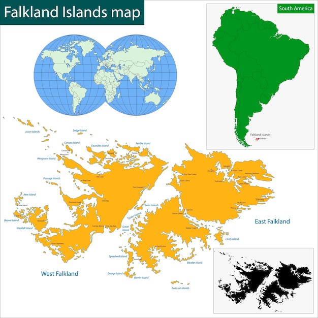 Premium Vector Falkland Islands Map