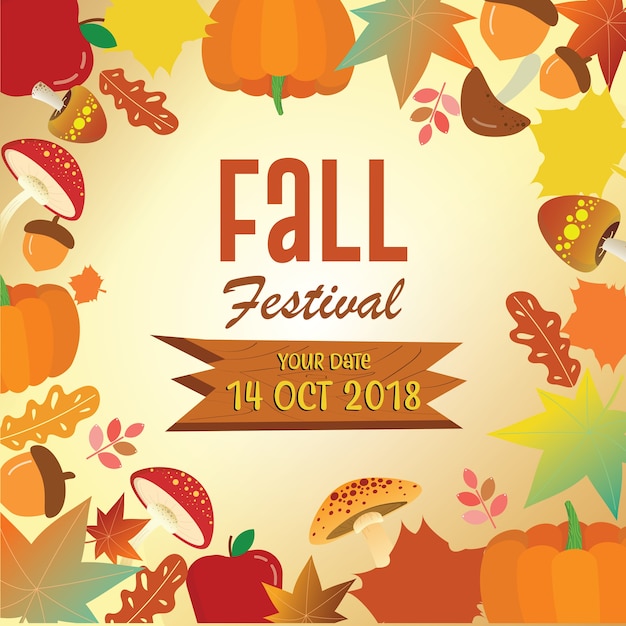 Premium Vector | Fall festival sign