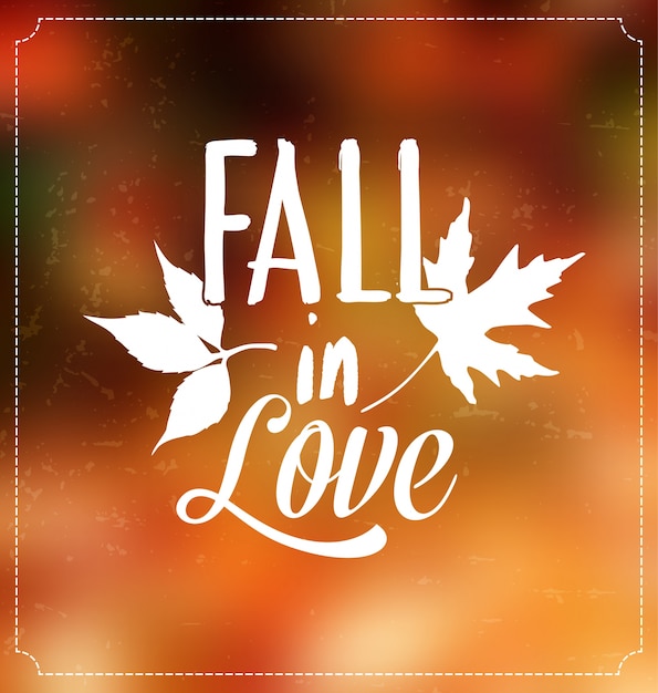 Download Fall in love typographic vector autumn design | Premium Vector