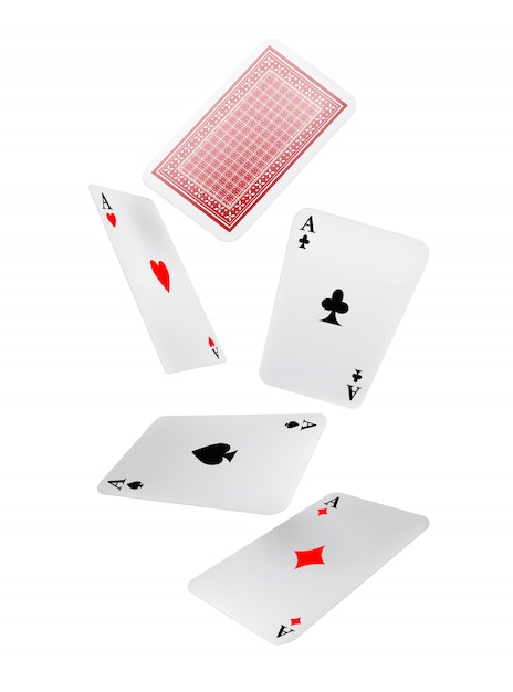 Falling playing cards. leisure, game, gambling. luck concept. Free Vector