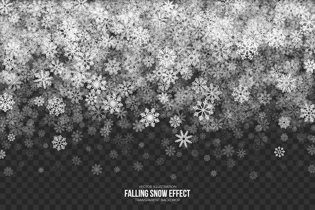 Falling Snow 3dエフェクト透明 プレミアムベクター