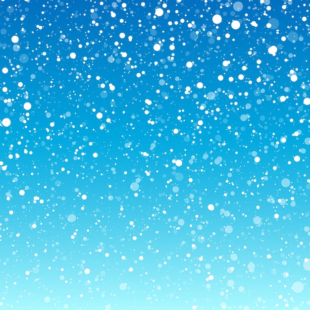 Premium Vector | Falling snow on the blue background