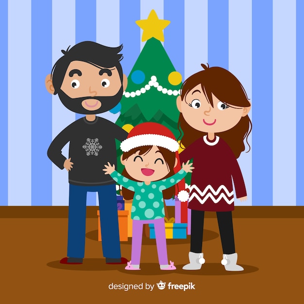 Download Family celebrating christmas | Free Vector