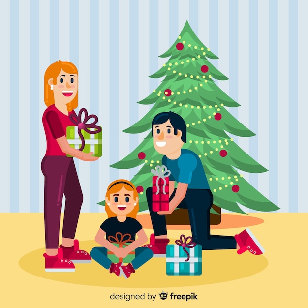 Download Family christmas portrait background Vector | Free Download
