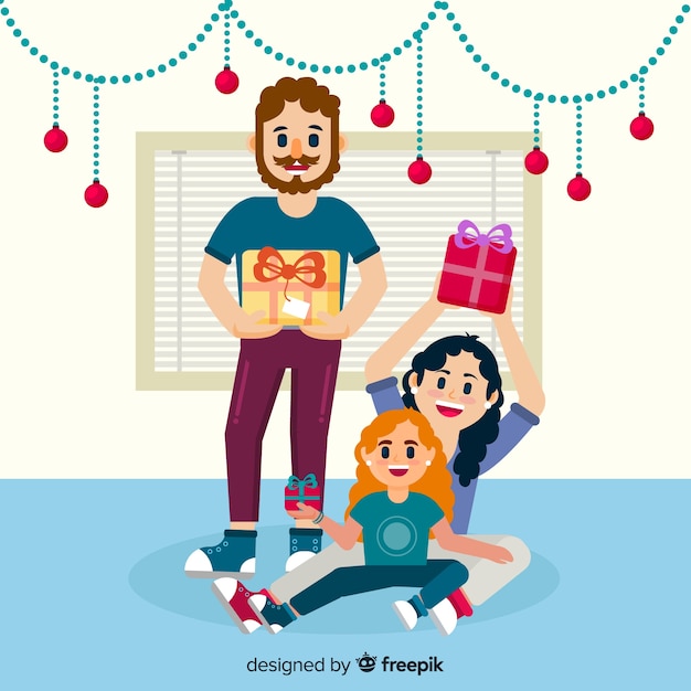 Download Family christmas portrait background | Free Vector