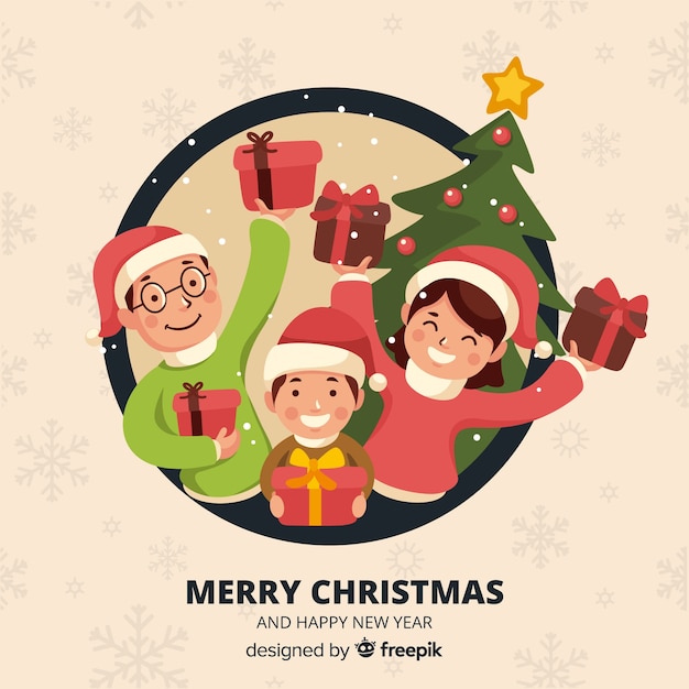 Download Free Vector | Family in christmas