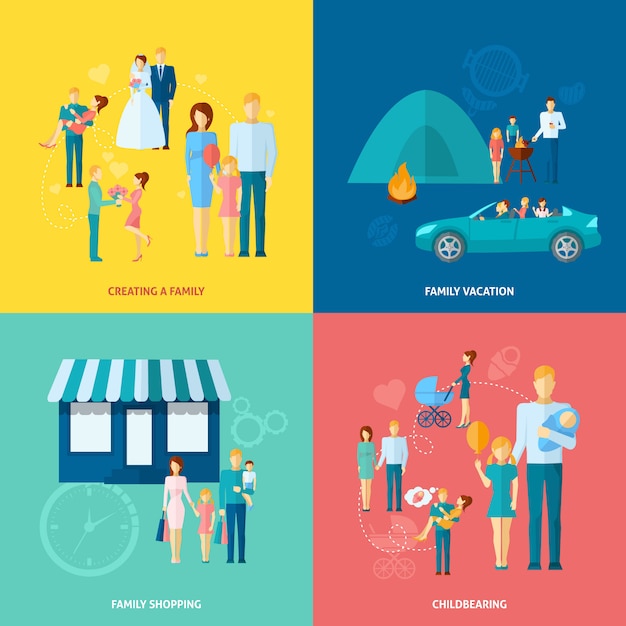 Free Vector | Family concept set