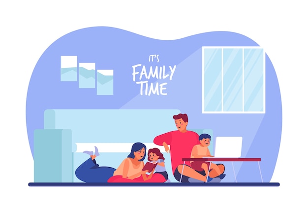 Family enjoying time together Free Vector