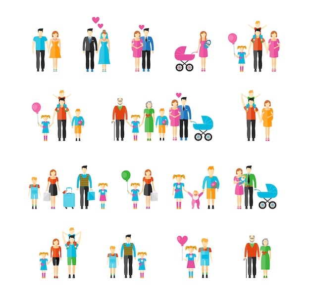 Free Vector Family flat style image