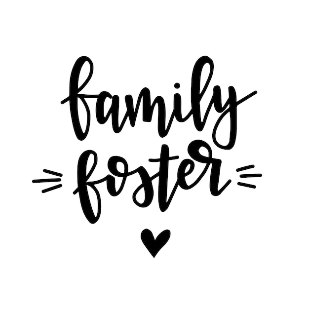 Premium Vector | Family foster hand drawn typography poster. conceptual ...