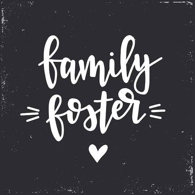 Premium Vector | Family Foster Hand Drawn Typography Poster. Conceptual ...