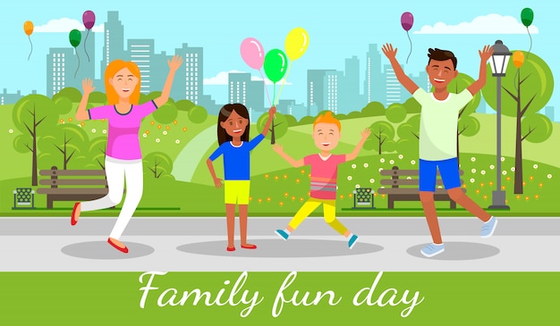 Premium Vector Family Fun Day Banner