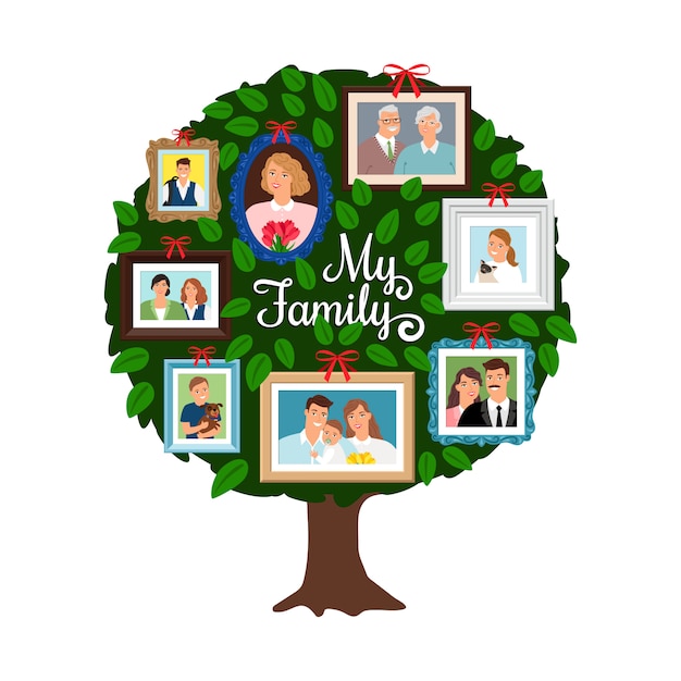 Download Family green tree Vector | Premium Download
