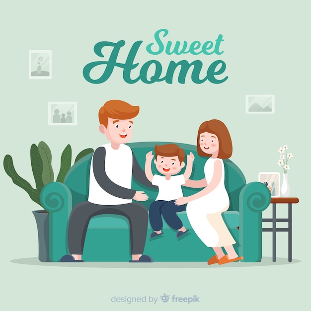 Family at home | Free Vector