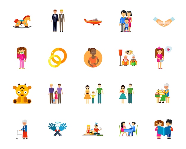 Download Family icon set Vector | Free Download