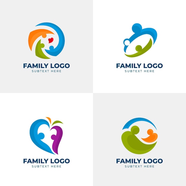 Free Vector | Family logo collection concept
