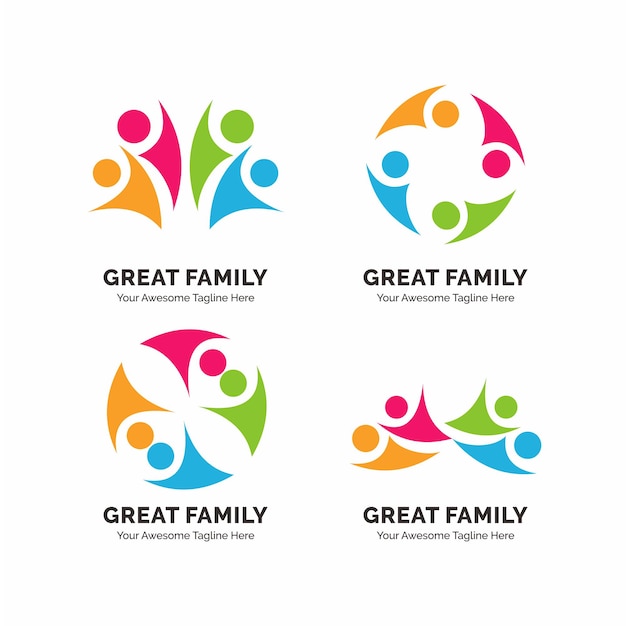 Premium Vector | Family logo collection concept
