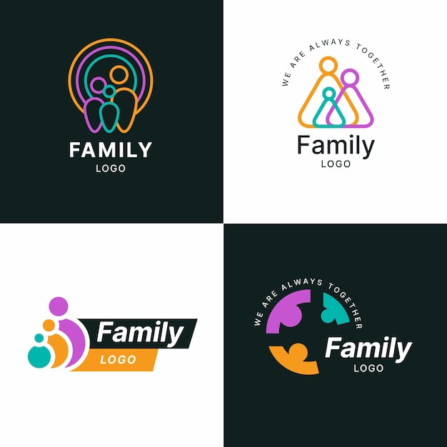 Download Free Vector | Family logo collection