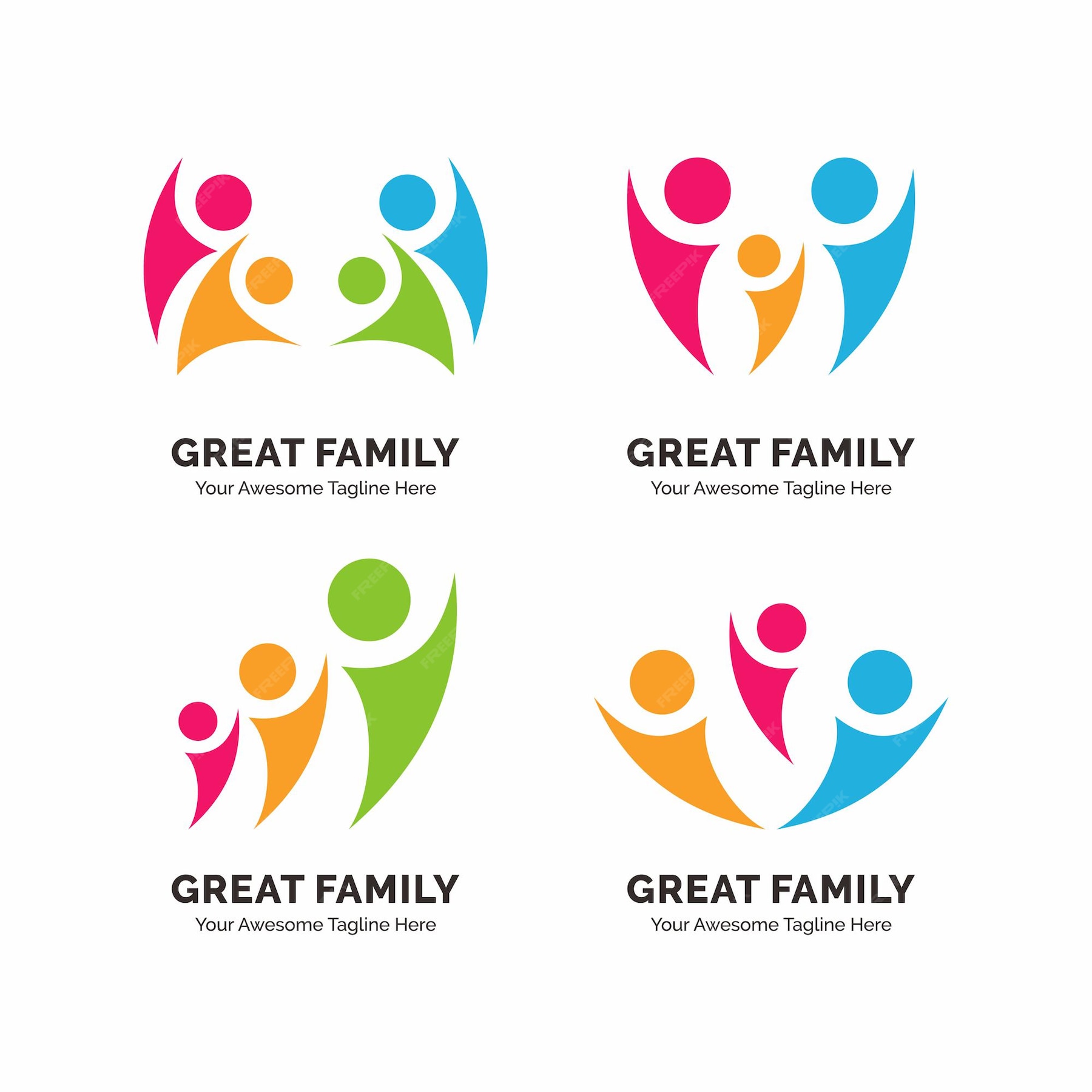 Premium Vector | Family logo collection