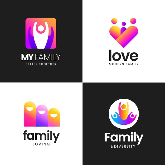 Free Vector | Family logo collection