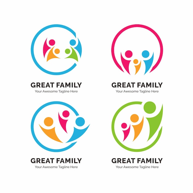 Premium Vector | Family logo templates collection