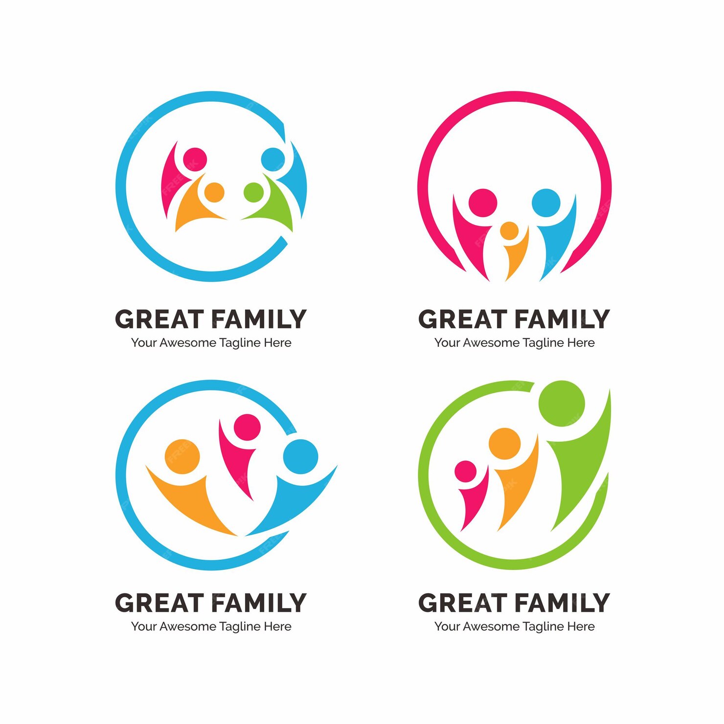 Premium Vector | Family logo templates collection