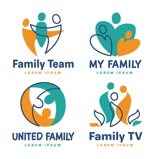 Premium Vector | Family logo templates set