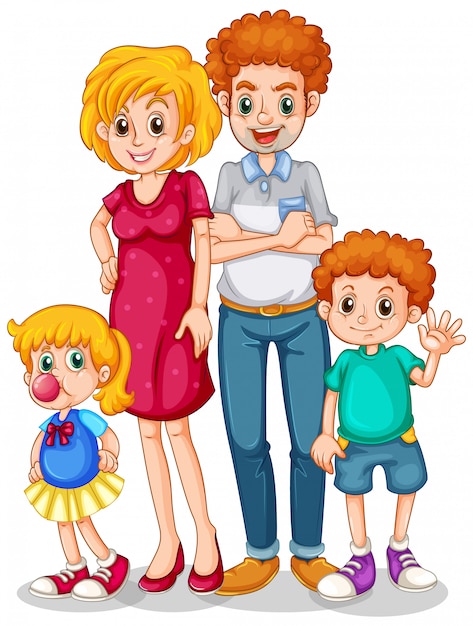 Download Family members with parents and children | Free Vector