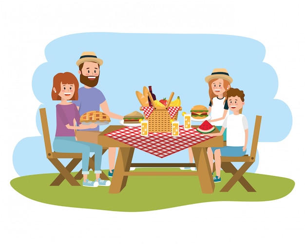 Premium Vector | Family on picnic