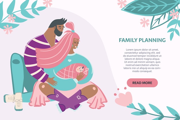 Premium Vector | Family planning banner. man and woman ...