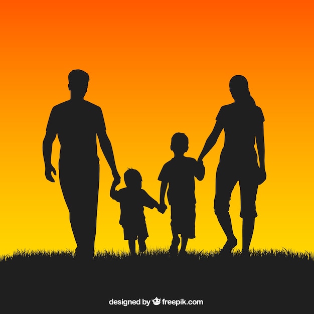 Download Free Vector | Family silhouettes