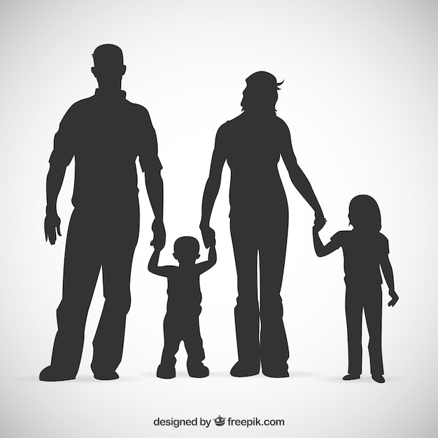 Download Free Vector | Family silhouettes