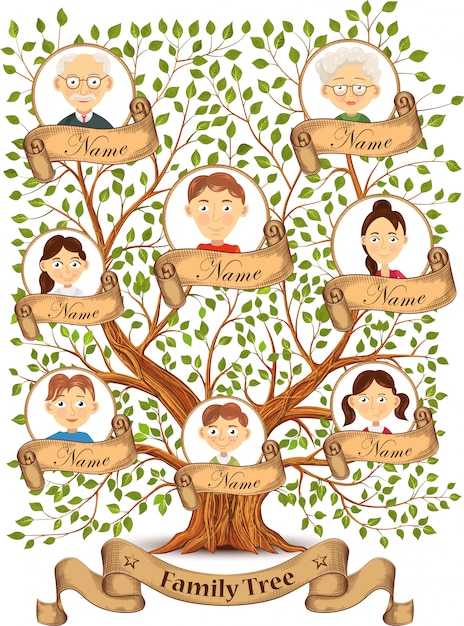 Vintage Family Tree Clip Art