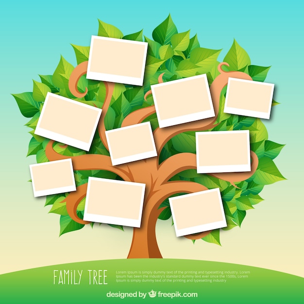 Family tree with leaves in green tones Vector | Free Download