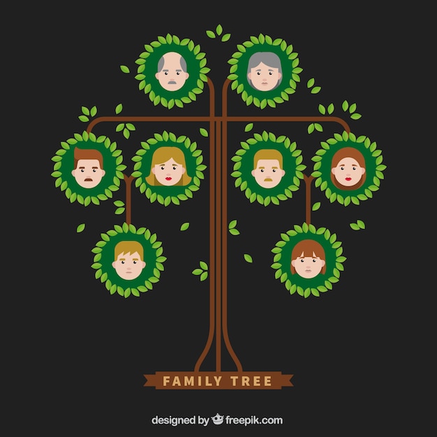 Download Free Vector | Family tree with leaves