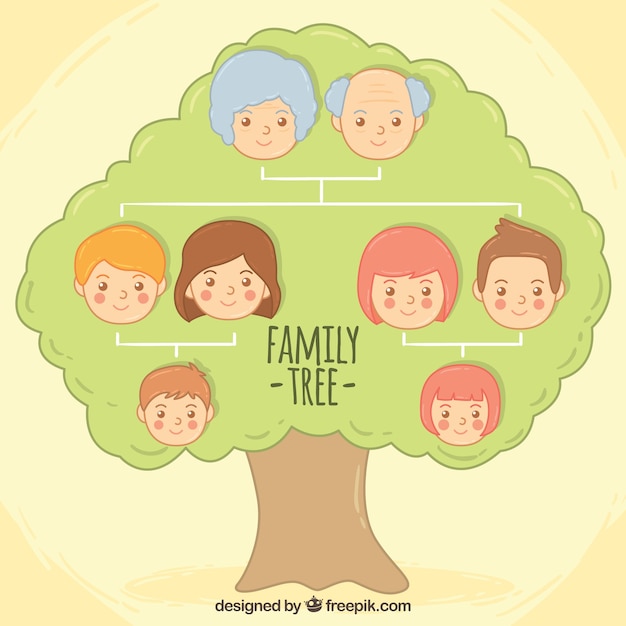 Free Vector | Family tree with relatives faces