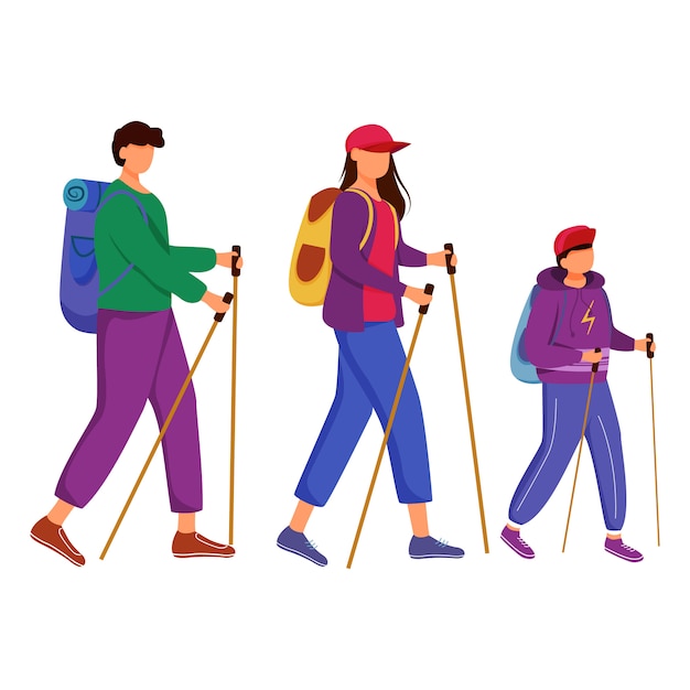 Premium Vector | Family walking tour illustration.