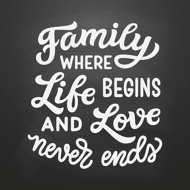 Family where life begins and love never ends Vector ...