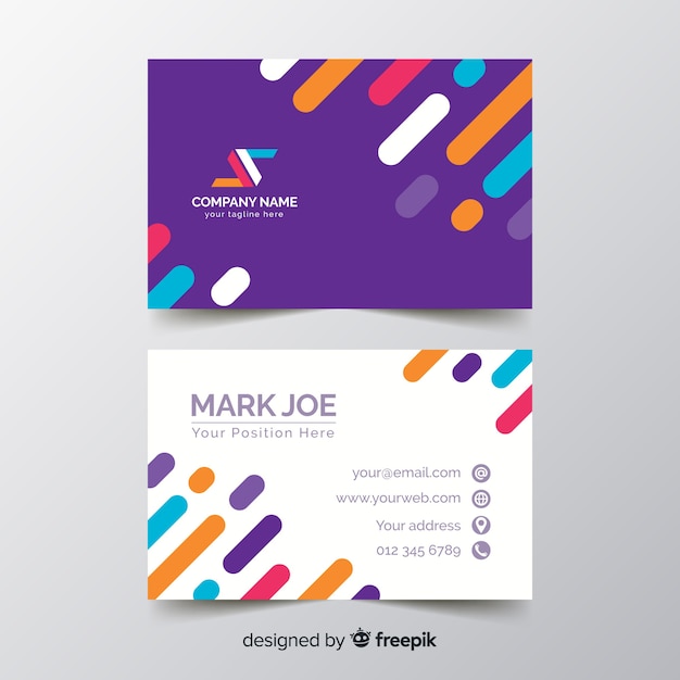 Fancy business lines card template Vector | Free Download