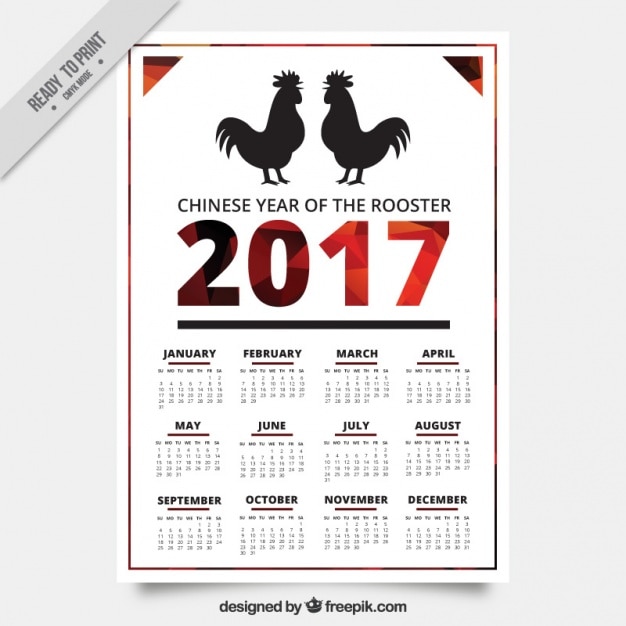 Free Vector | Fantastic calendar for chinese new year