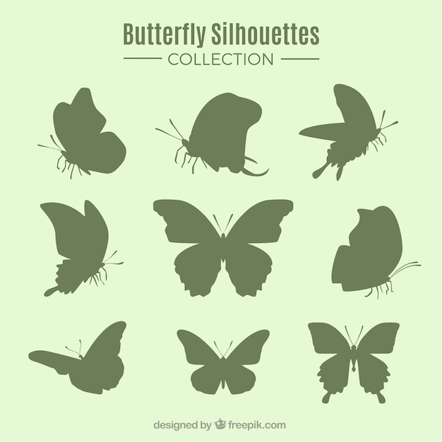 Fantastic collection of butterfly\
silhouettes