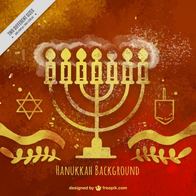 Fantastic hanukkah background in watercolor\
style