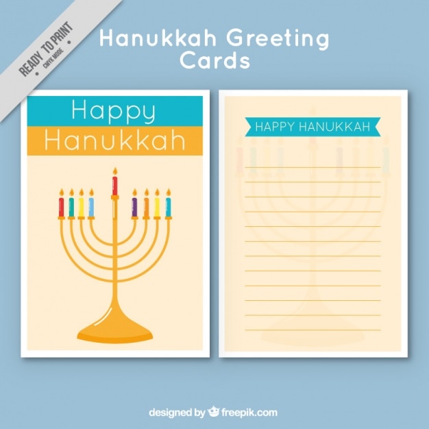 Fantastic hanukkah greeting card in flat\
design