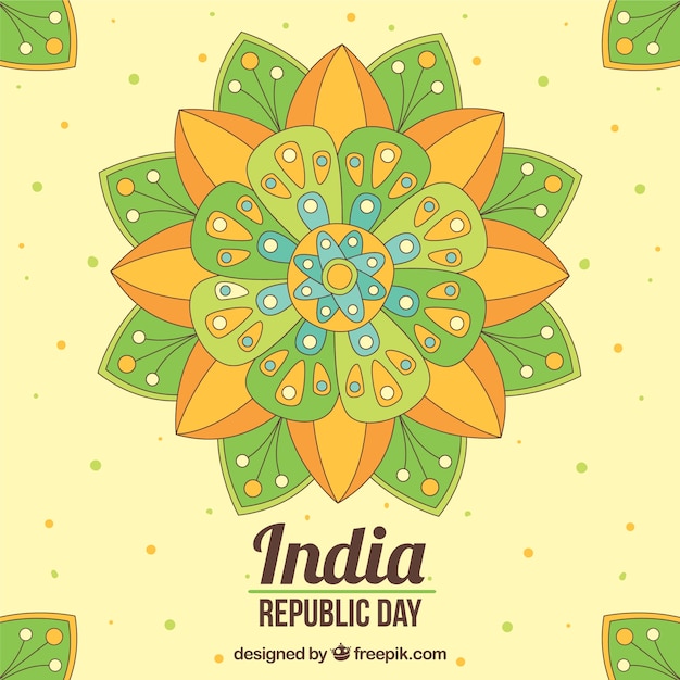 Fantastic indian republic day background with colorful mandala Vector ...