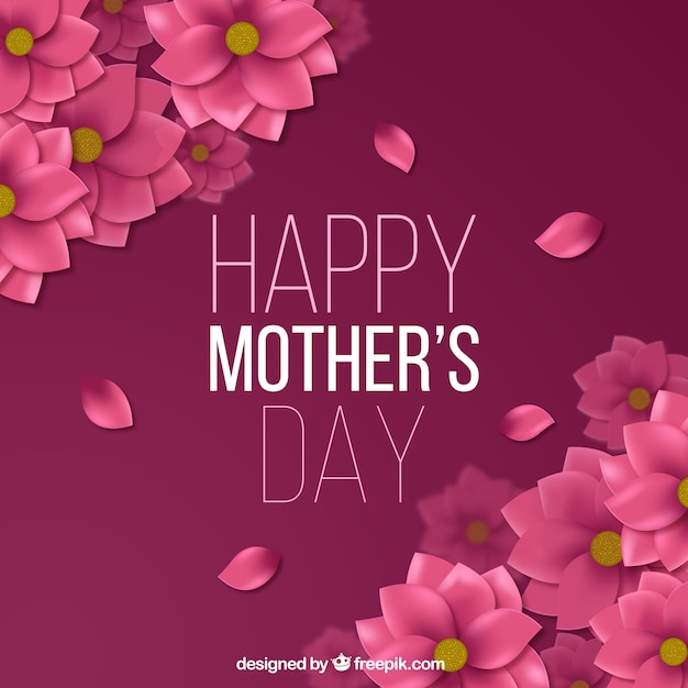 Fantastic mother's day background with
realistic flowers