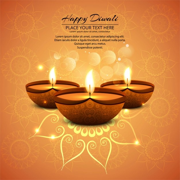 Fantastic orange background with lights for diwali Vector | Free Download