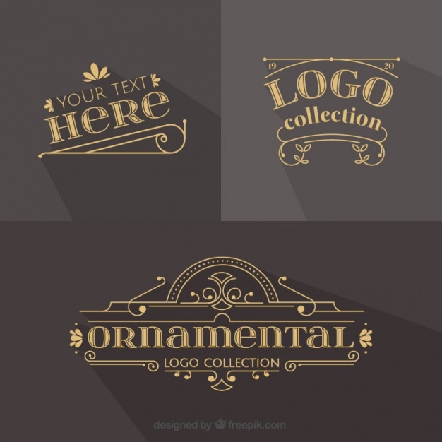Free Vector | Fantastic ornamental logos in flat design