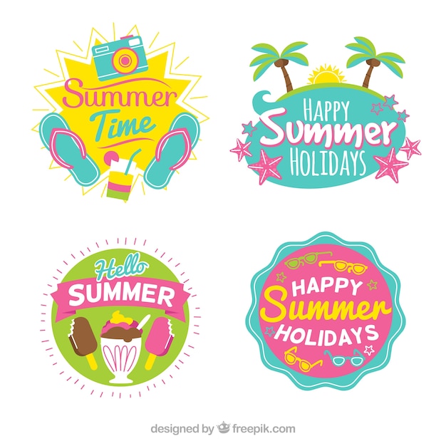 Download Free Fantastic Summer Labels In Flat Design Free Vector Use our free logo maker to create a logo and build your brand. Put your logo on business cards, promotional products, or your website for brand visibility.