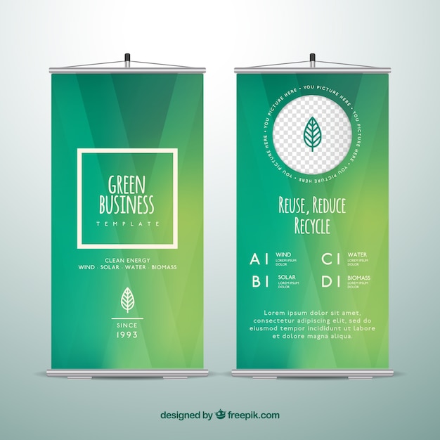 Premium Vector Fantastic Template Of Business Roll Up In Green Tones