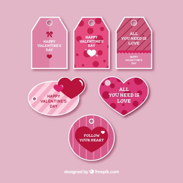 Free Vector | Fantastic valentine's day labels with different designs